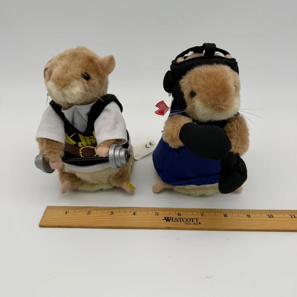 Lot of 2 Gemmy Dancing Hamster Zeke & Sugar Ray Clay Vintage 2002